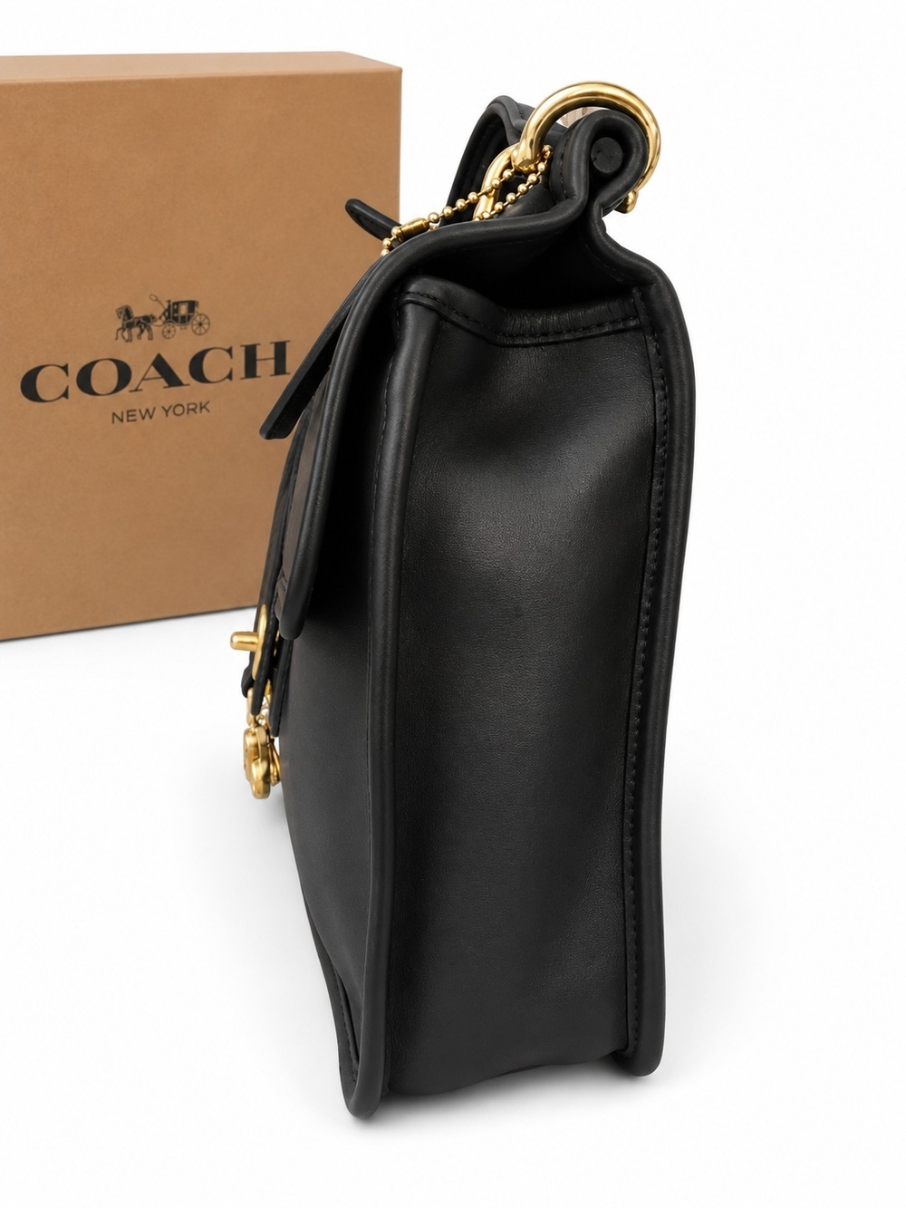 *****SOLD***** Coach Black Leather Turnlock Satchel - Picture 2 of 16
